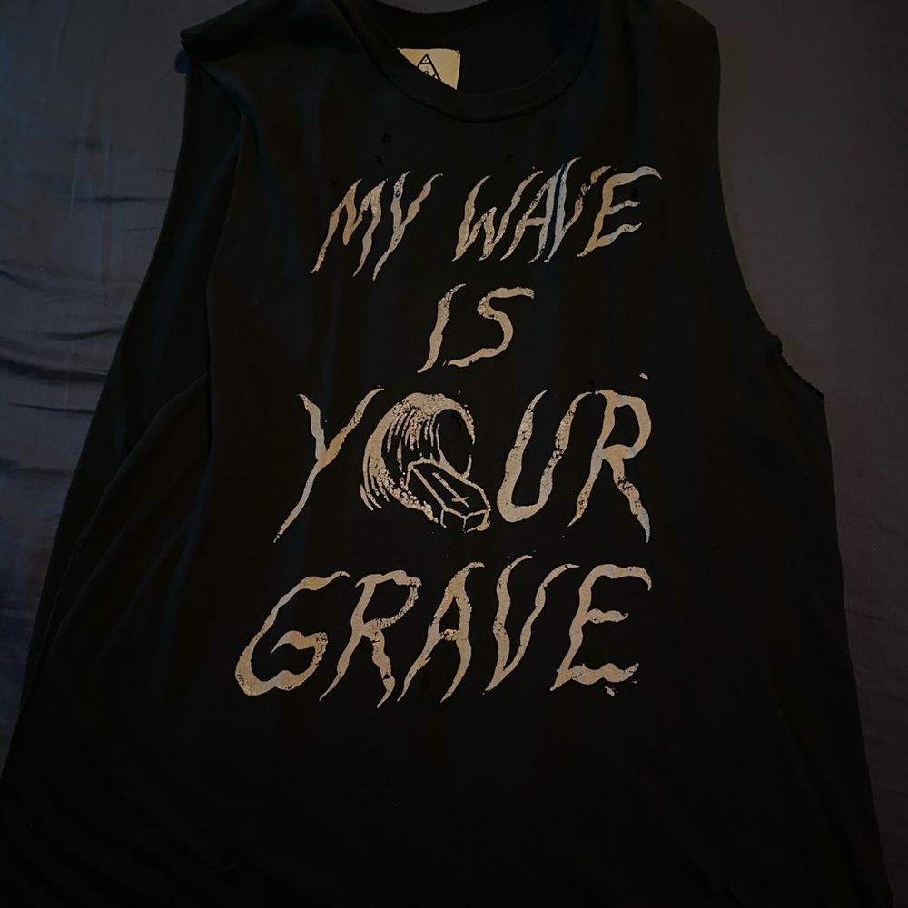 Black Sleeveless Med UNIF “My Wave Is Your Grave”